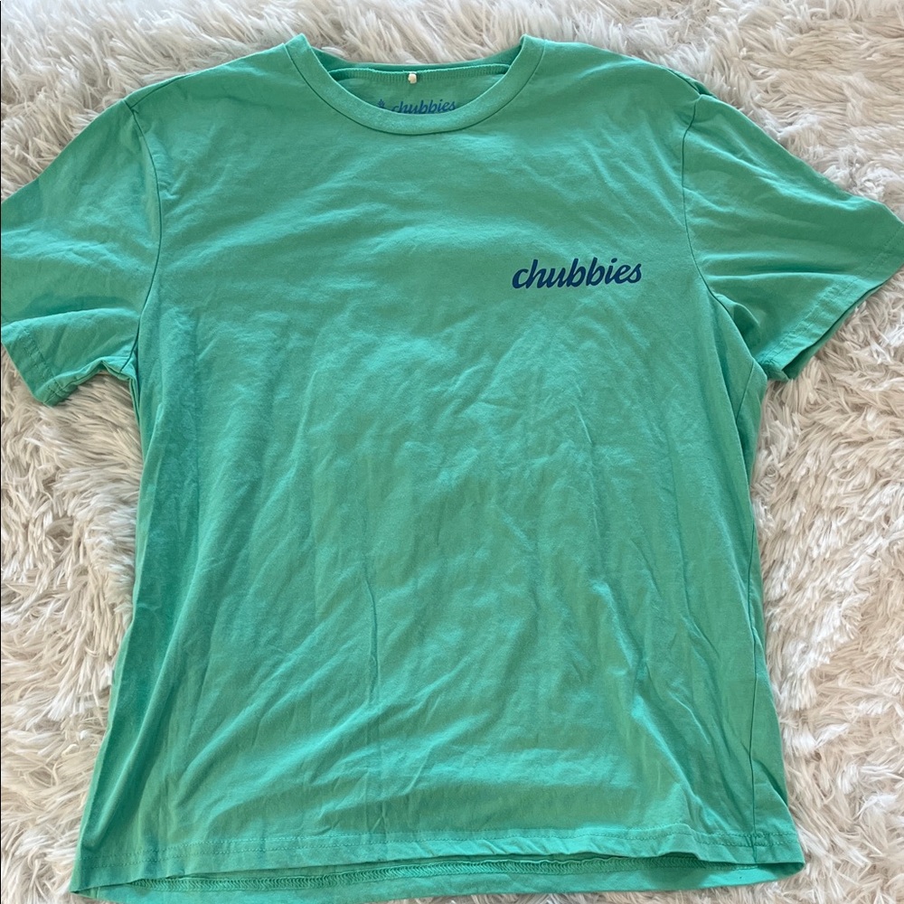 Chubbies T-Shirt Men’s The Soto Light Turquoise Sky’s Out Thighs Out Medium - Picture 2 of 5